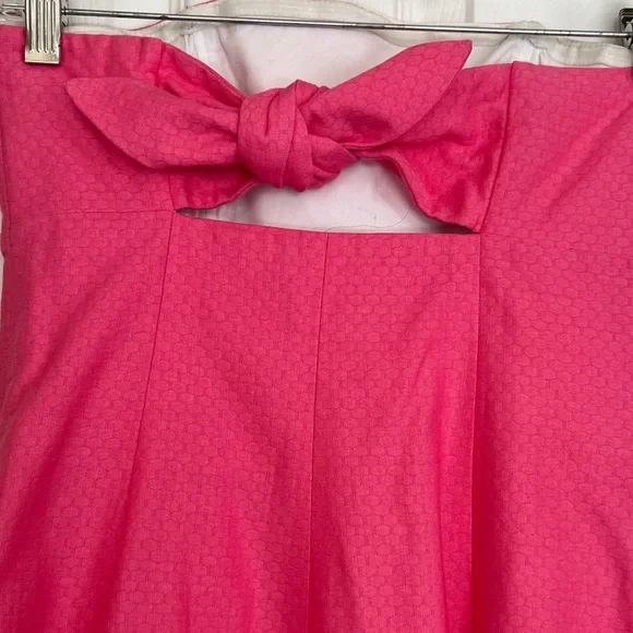 Lilly Pulitzer Strapless Pink Mini Cotton Dress with Yellow Floral Hem - Picture 11 of 14